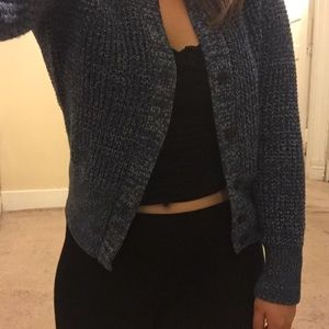 Blue knitted cardigan